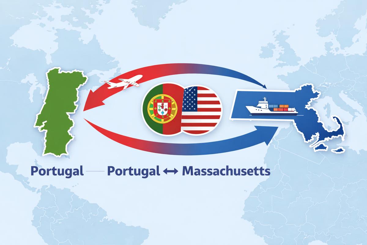 Seafood trade route between Portugal and Massachusetts